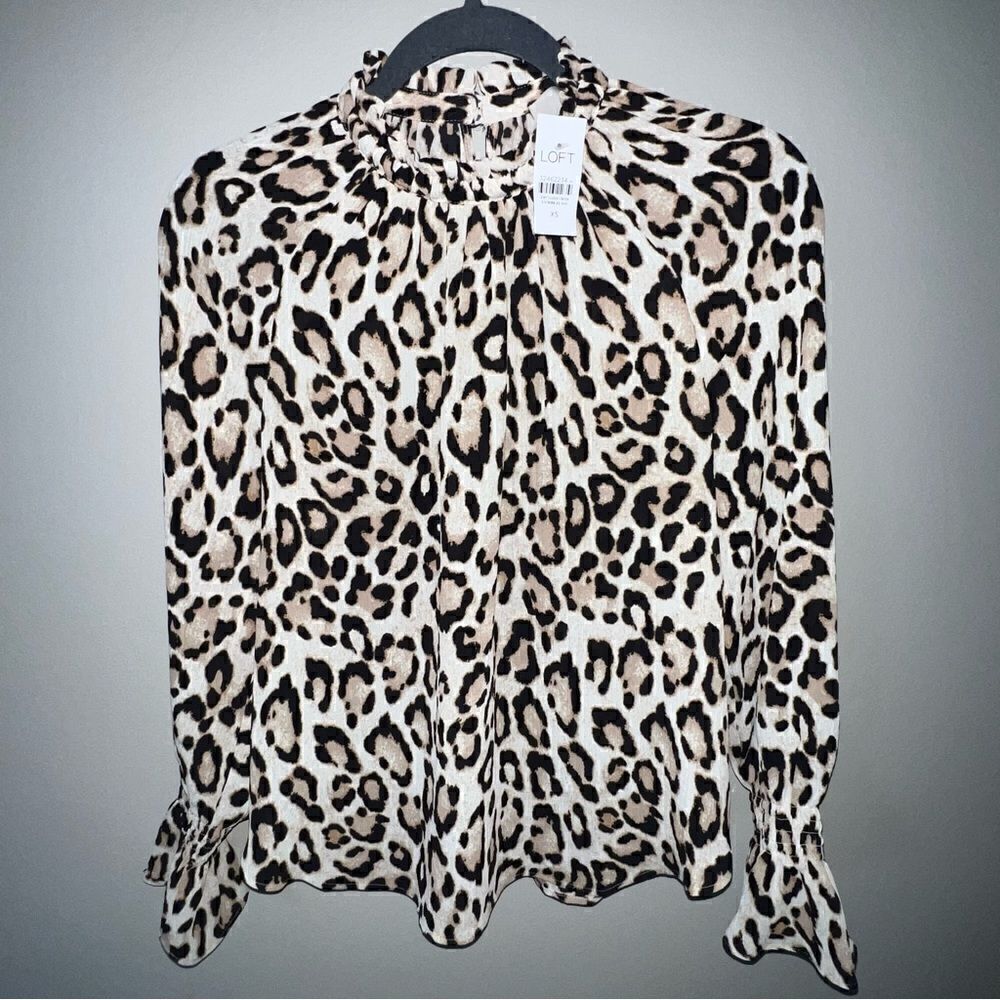 NWT Loft Cheetah Blouse - Sz XS